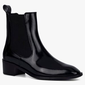 New! Aquatalia Rosina Chelsea Boot High Shine Black Size 8.5 Italy